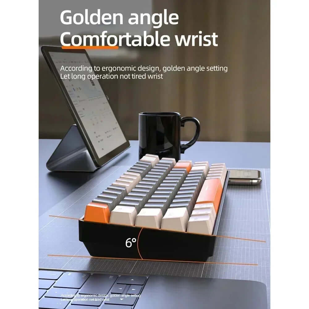 "Wolf K68 Wireless Mechanical Keyboard – Dual Mode, Hot-Swappable, RGB Backlit - Nevolta"