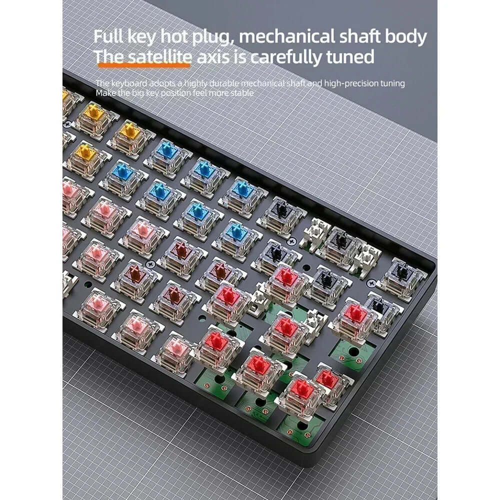"Wolf K68 Wireless Mechanical Keyboard – Dual Mode, Hot-Swappable, RGB Backlit - Nevolta"