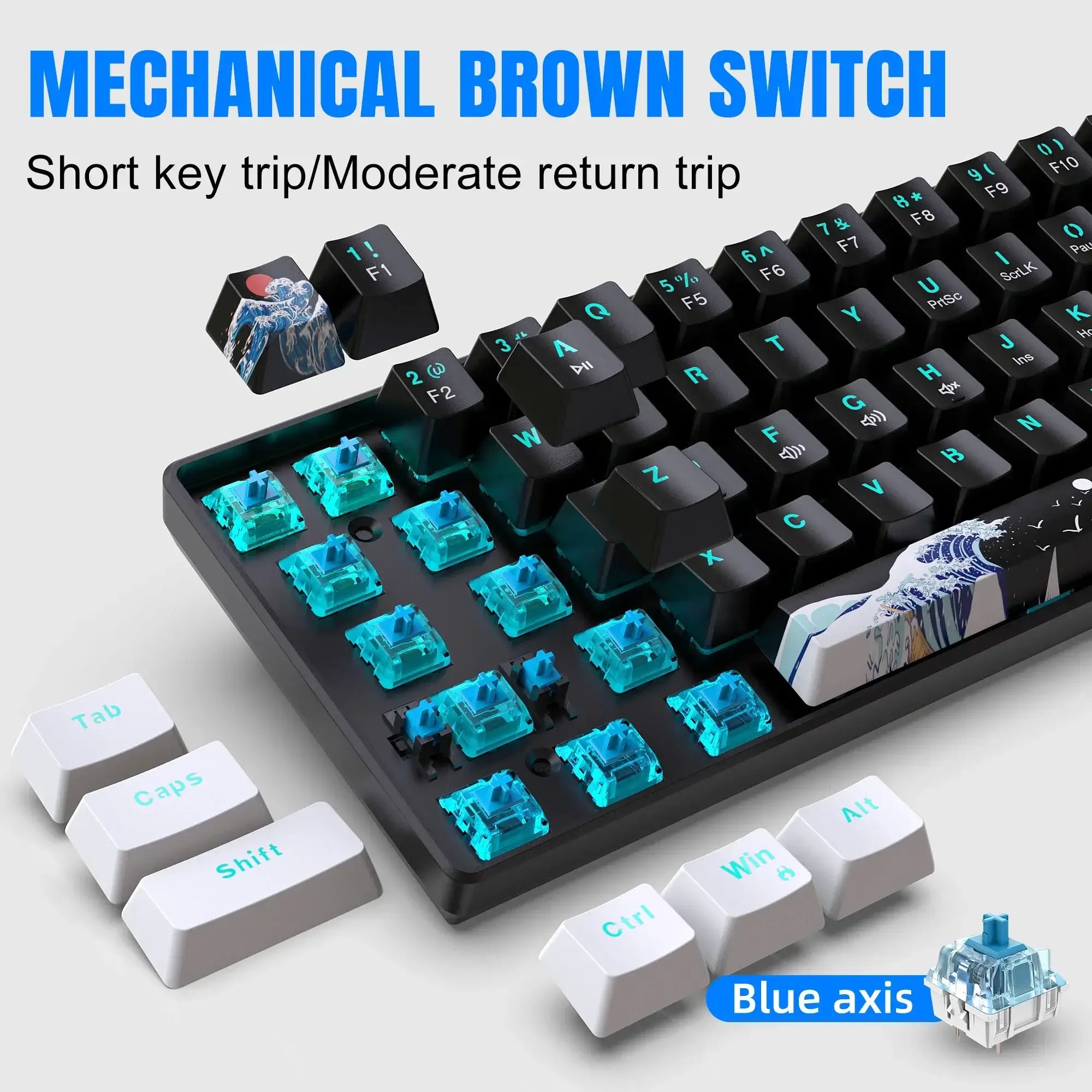 Mechanical Gaming Keyboard – Blue Clacky Switches, Compact Design - Nevolta