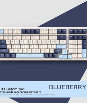 K8 100 Key Wireless Mechanical Keyboard Tri-mode Connection,Full Key Hot Swap,lighting Effects,Gasket Muffler Structure, Laptops Nevolta
