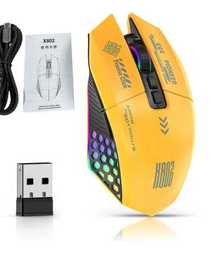 RGB Gaming Mouse – Wired, Bluetooth & 2.4G Wireless, 3-Mode Ergonomic for PC & Laptop - Nevolta