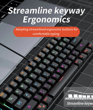 MUCAI MK61 USB Gaming Esports Mechanical Keyboard 61 Key Red Axis Wired Detachable Cable RGB Backlight Hot Swap Nevolta