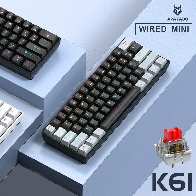 Mechanical Gaming Keyboard – Blue & Red Switches, Compact Design - Nevolta