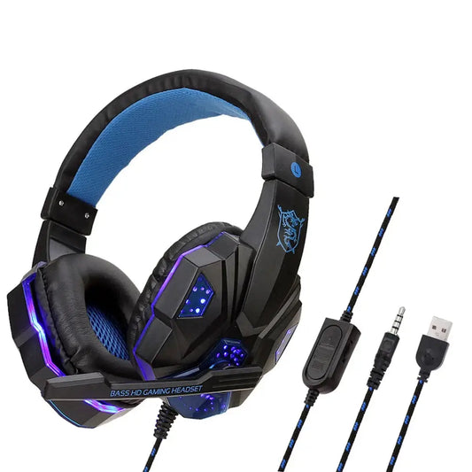 Wired Gaming Headphones With LED Light Noise-cancelling Gamer Headset With Microphone for PC Computer Laptop For PS4 PS5 Xbox Nevolta