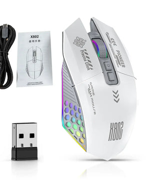 RGB Gaming Mouse – Wired, Bluetooth & 2.4G Wireless, 3-Mode Ergonomic for PC & Laptop - Nevolta