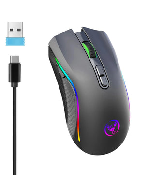 HXSJ T69 ergonomics Portable Cordless 2.4G Rgb Wireless gaming Mouse Laptop Computer Wireless Mouse for game pc Nevolta