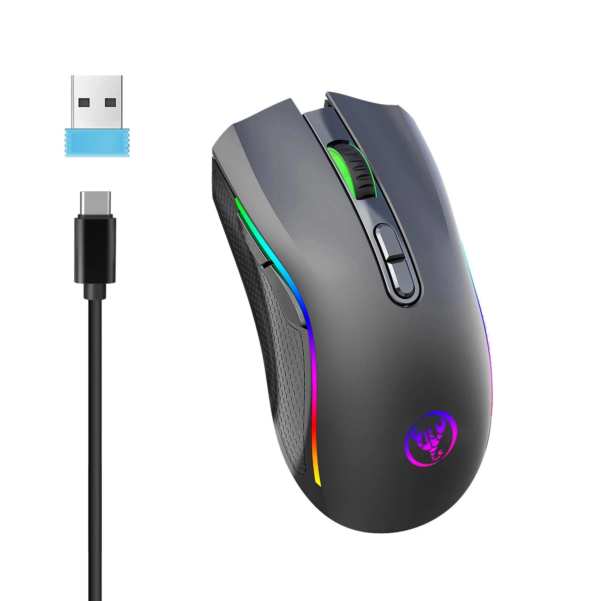 HXSJ T69 ergonomics Portable Cordless 2.4G Rgb Wireless gaming Mouse Laptop Computer Wireless Mouse for game pc Nevolta