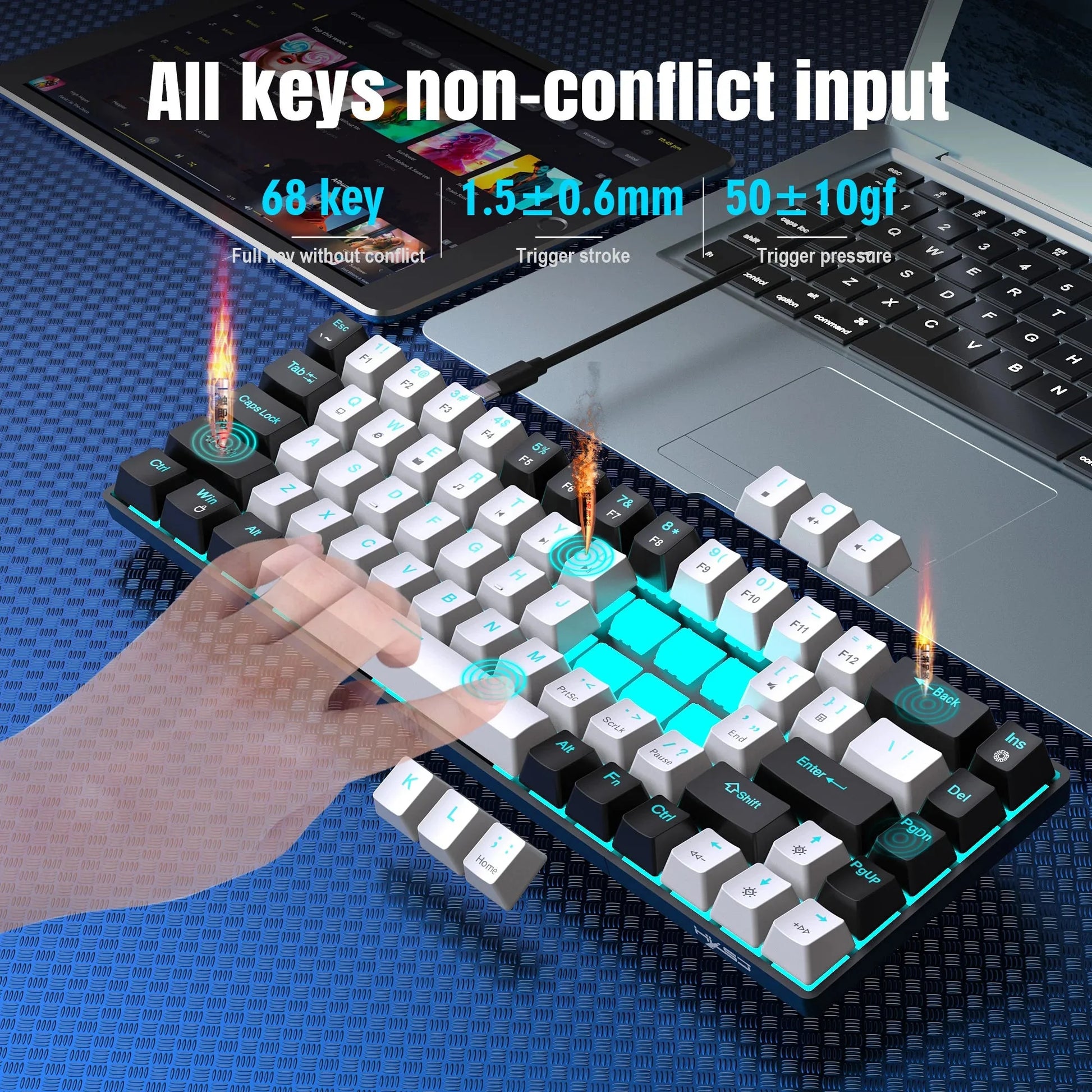 HXSJ V800 Blue Axis Mechanical Gaming Keyboard Nevolta