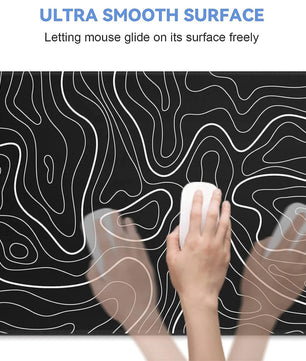 Gaming Mouse Pad Large Keyboard Pad – 31.5 x 11.8in Topographic Design - Nevolta