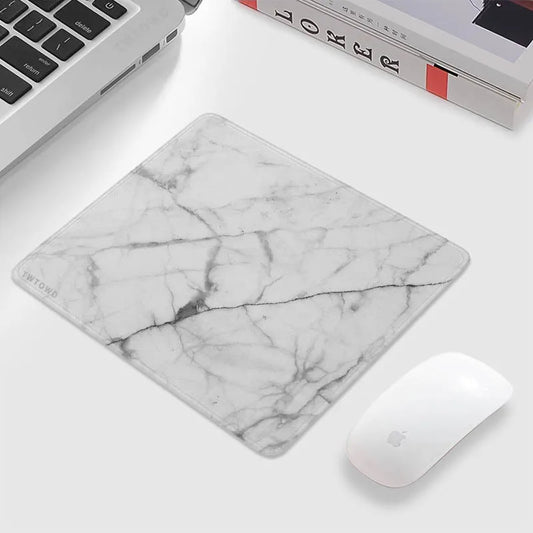 TWTOWO White Marble Gaming Mouse Pad – Small, Anti-Slip Rubber Base - Nevolta