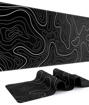 Gaming Mouse Pad Large Keyboard Pad – 31.5 x 11.8in Topographic Design - Nevolta