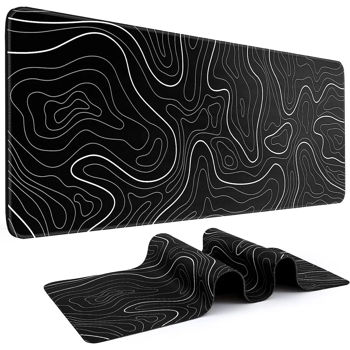 Gaming Mouse Pad Large Keyboard Pad – 31.5 x 11.8in Topographic Design - Nevolta