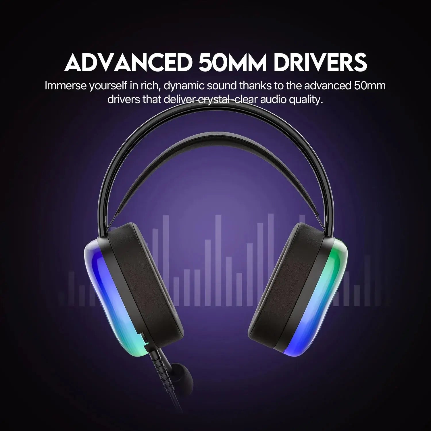 FANTECH AURORA 7.1 HG29 Wired Headset 7.1 Virtual Surround Sound and Sotf RGB 50MM Drivers Headphones with Microphone for PC Nevolta