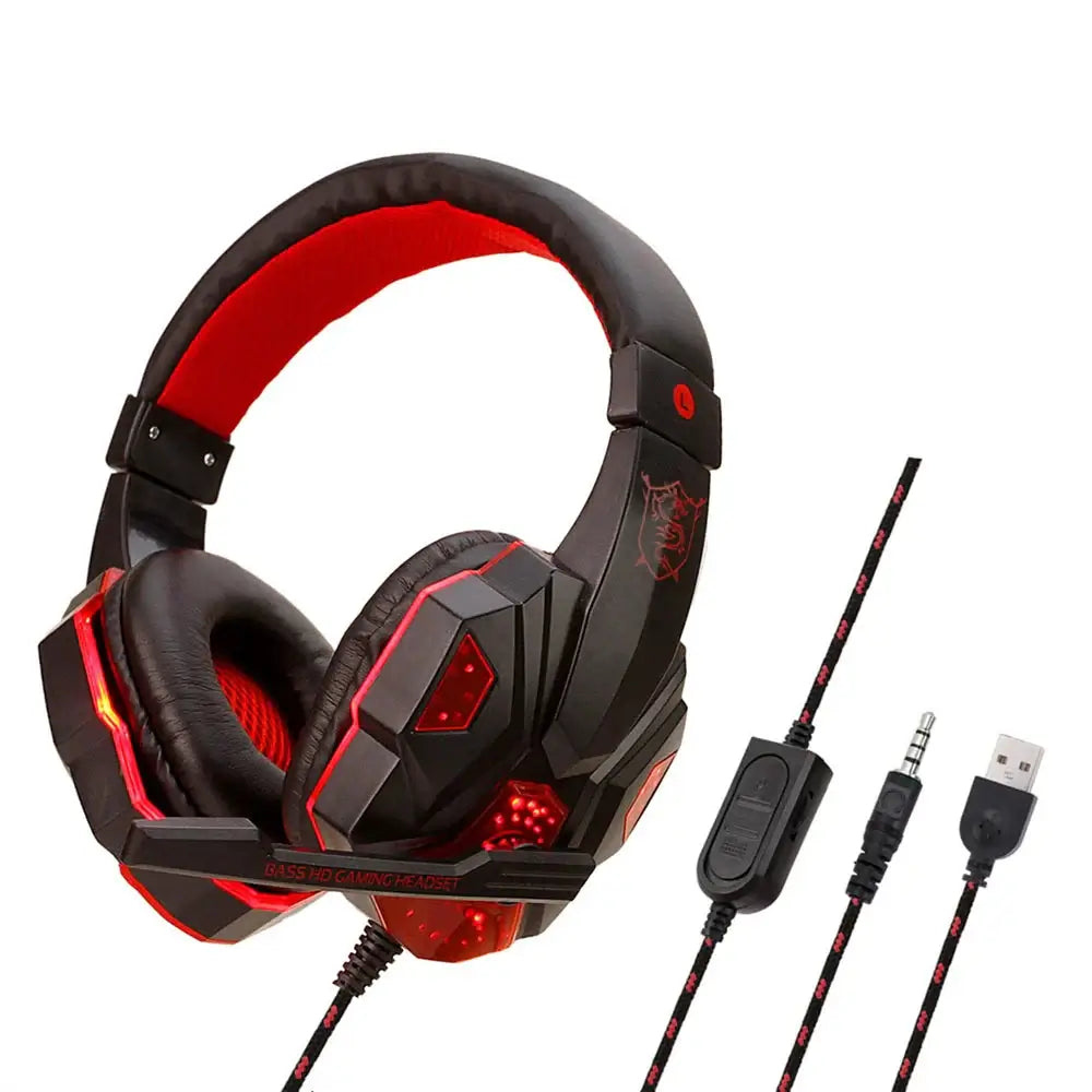 Wired Gaming Headphones With LED Light Noise-cancelling Gamer Headset With Microphone for PC Computer Laptop For PS4 PS5 Xbox Nevolta