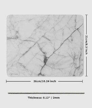 TWTOWO White Marble Gaming Mouse Pad – Small, Anti-Slip Rubber Base - Nevolta
