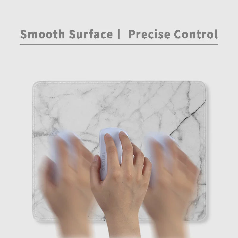 TWTOWO White Marble Gaming Mouse Pad – Small, Anti-Slip Rubber Base - Nevolta