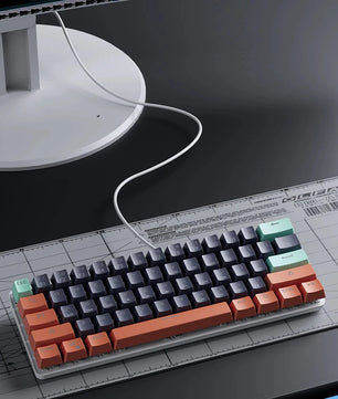 MUCAI MKA610 USB Mini Mechanical Gaming Wired Keyboard Red Switch 61 Key Gamer for Computer PC Laptop Detachable Cable Nevolta