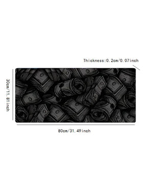 Black Banknote-Style Mouse Pad – Non-Slip 2mm Rubber Gaming & Office Mat - Nevolta