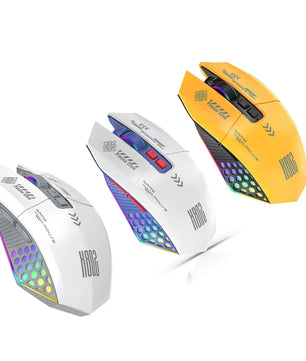 RGB Gaming Mouse – Wired, Bluetooth & 2.4G Wireless, 3-Mode Ergonomic for PC & Laptop - Nevolta