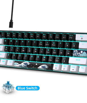 Mechanical Gaming Keyboard – Blue Clacky Switches, Compact Design - Nevolta