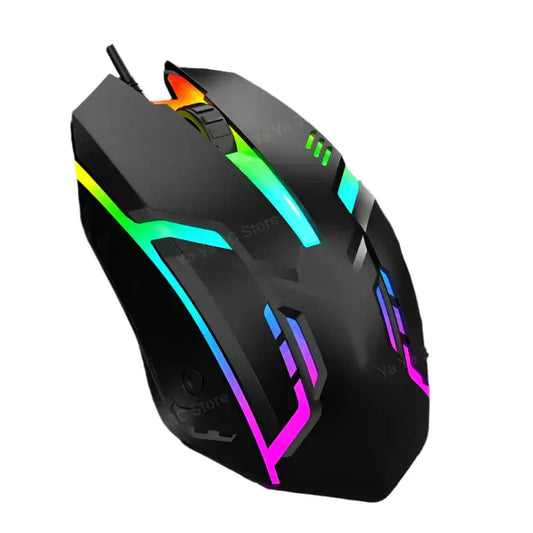 USB Wired Gaming Mouse – LED Backlit, 3D Ergonomic Adjustable Optical for PC & Desktop - Nevolta