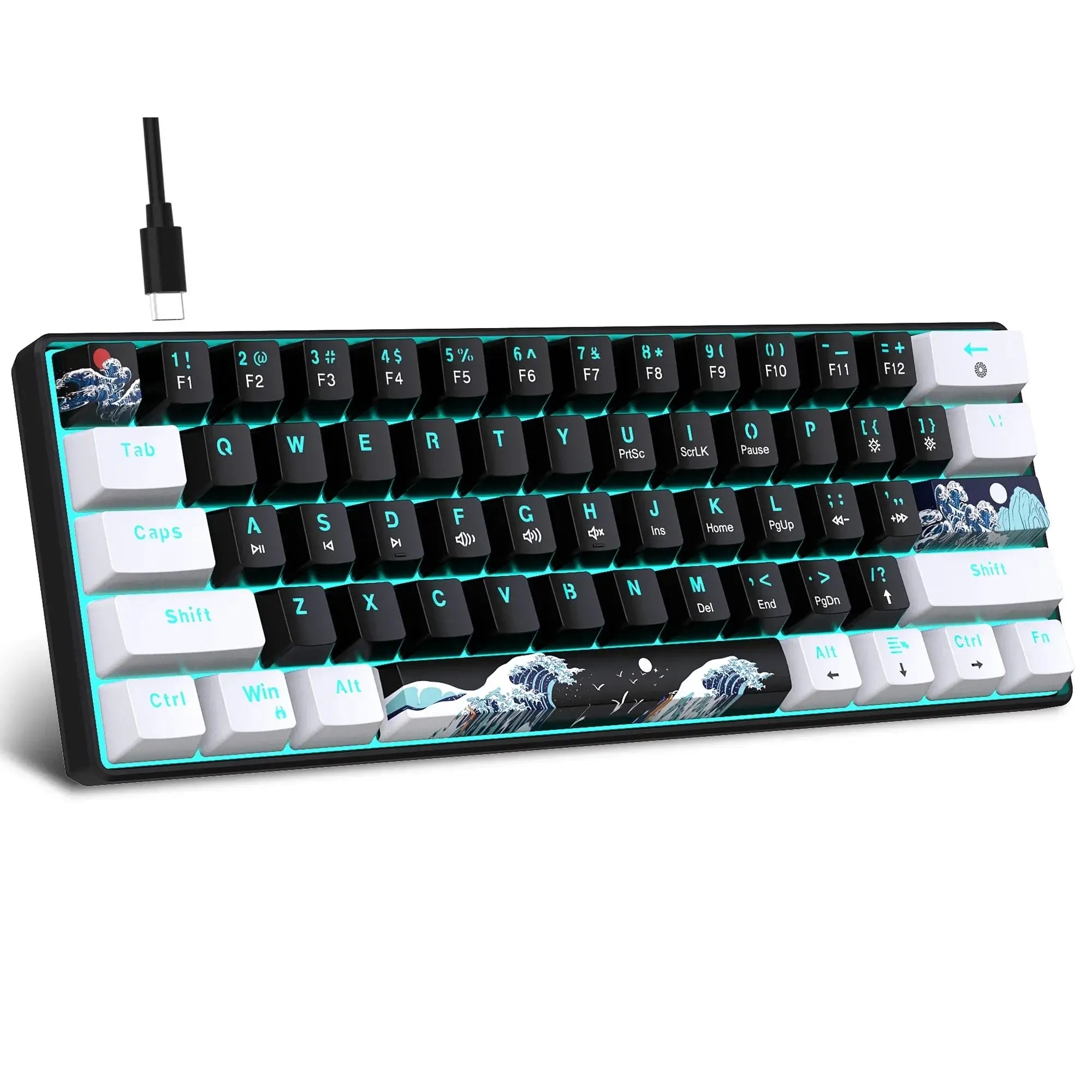 Mechanical Gaming Keyboard – Blue Clacky Switches, Compact Design - Nevolta