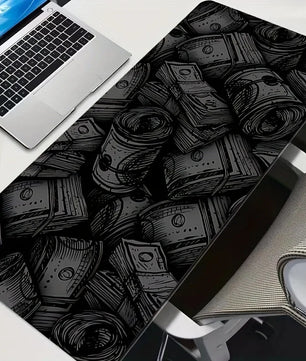 Black Banknote-Style Mouse Pad – Non-Slip 2mm Rubber Gaming & Office Mat - Nevolta