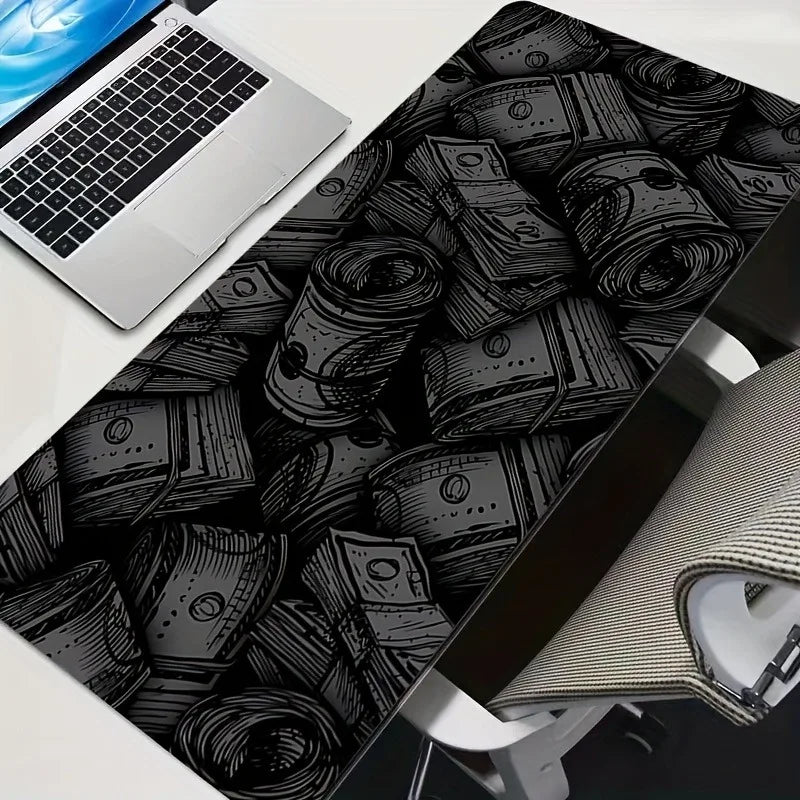 Black Banknote-Style Mouse Pad – Non-Slip 2mm Rubber Gaming & Office Mat - Nevolta