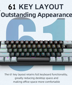Mechanical Gaming Keyboard – Blue & Red Switches, Compact Design - Nevolta