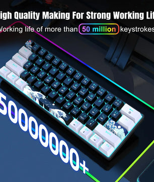 Mechanical Gaming Keyboard – Blue Clacky Switches, Compact Design - Nevolta
