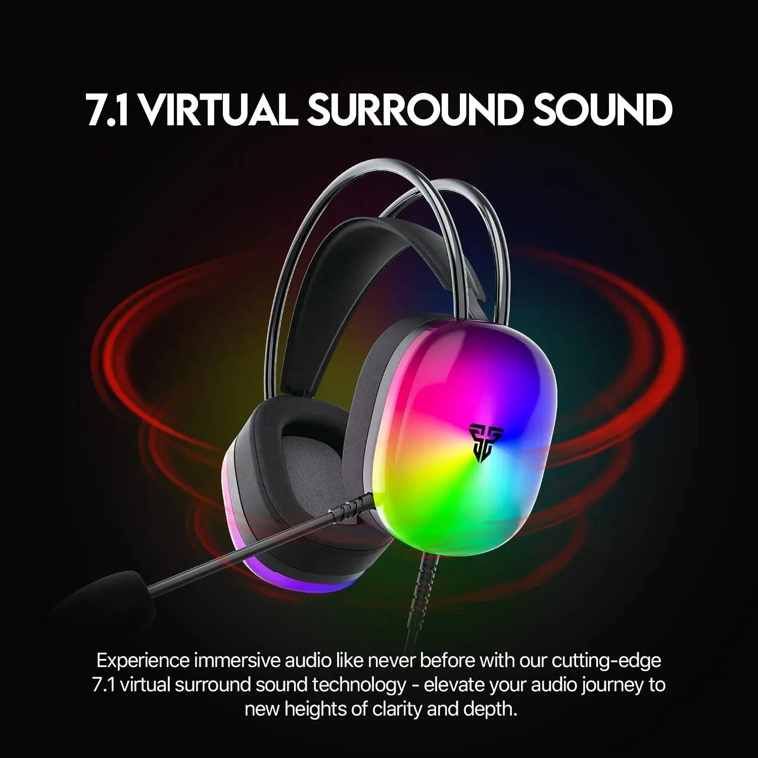 FANTECH AURORA 7.1 HG29 Wired Headset 7.1 Virtual Surround Sound and Sotf RGB 50MM Drivers Headphones with Microphone for PC Nevolta