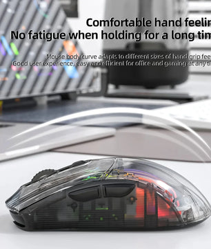 Attack Shark X2 Pro Magnetic Charging  Bluetooth Mouse, Tri-Mode , RGB Lights, Transparent, Battery Indicator, Computer Phone Nevolta