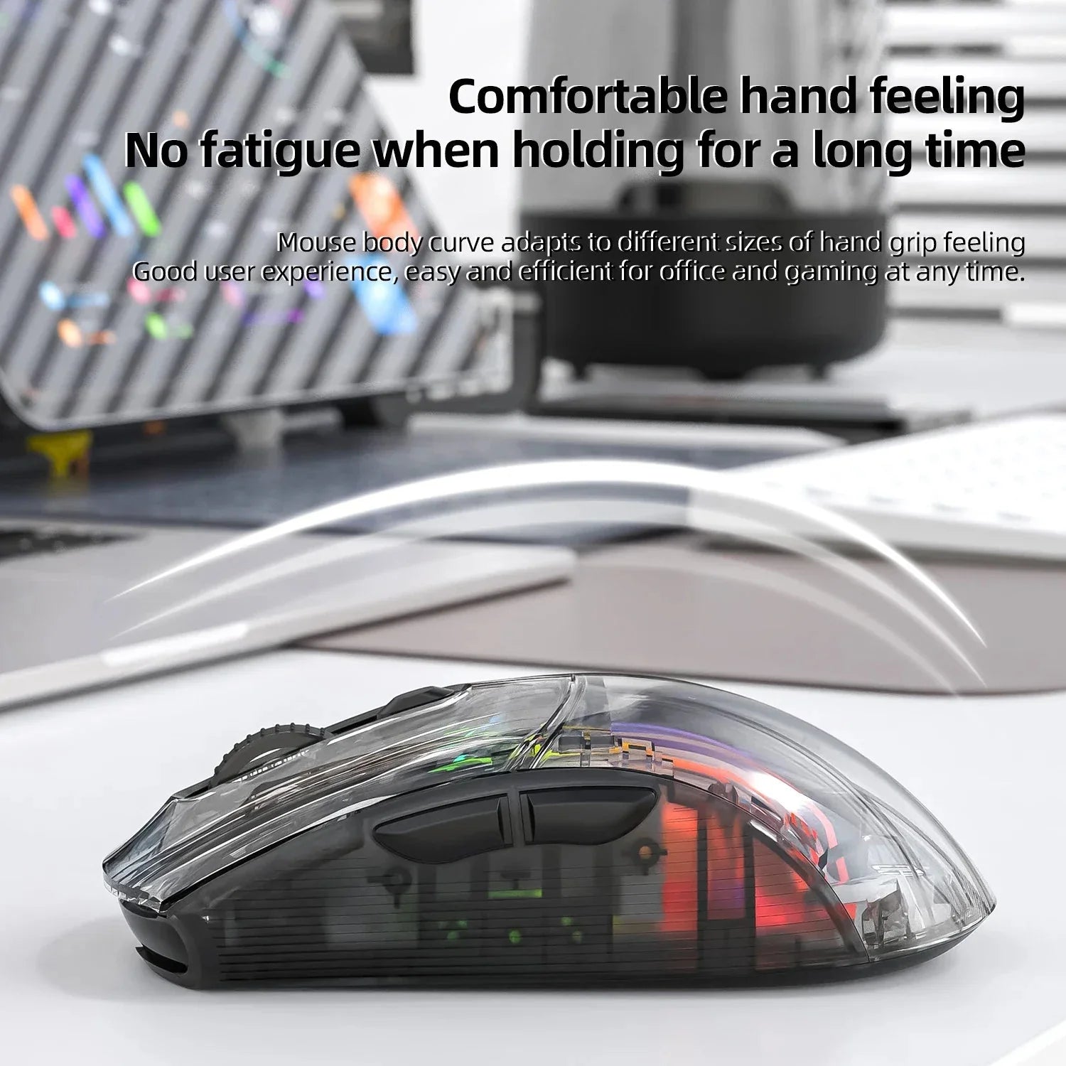 Attack Shark X2 Pro Magnetic Charging  Bluetooth Mouse, Tri-Mode , RGB Lights, Transparent, Battery Indicator, Computer Phone Nevolta