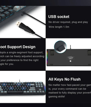 E-YOOSO K620 Mechanical Gaming Keyboard – 87-Key, Blue Switch, Backlit - Nevolta