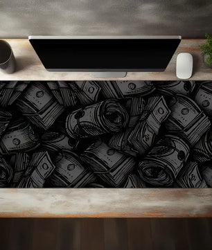 Black Banknote-Style Mouse Pad – Non-Slip 2mm Rubber Gaming & Office Mat - Nevolta