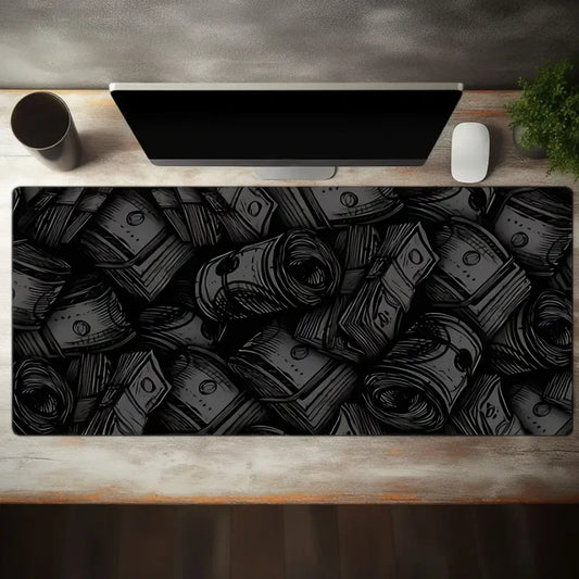 Black Banknote-Style Mouse Pad – Non-Slip 2mm Rubber Gaming & Office Mat - Nevolta