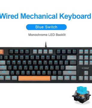 E-YOOSO K620 Mechanical Gaming Keyboard – 87-Key, Blue Switch, Backlit - Nevolta