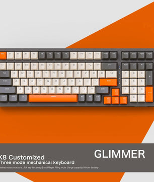 K8 100 Key Wireless Mechanical Keyboard Tri-mode Connection,Full Key Hot Swap,lighting Effects,Gasket Muffler Structure, Laptops Nevolta