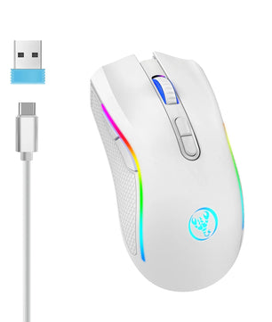 HXSJ T69 ergonomics Portable Cordless 2.4G Rgb Wireless gaming Mouse Laptop Computer Wireless Mouse for game pc Nevolta