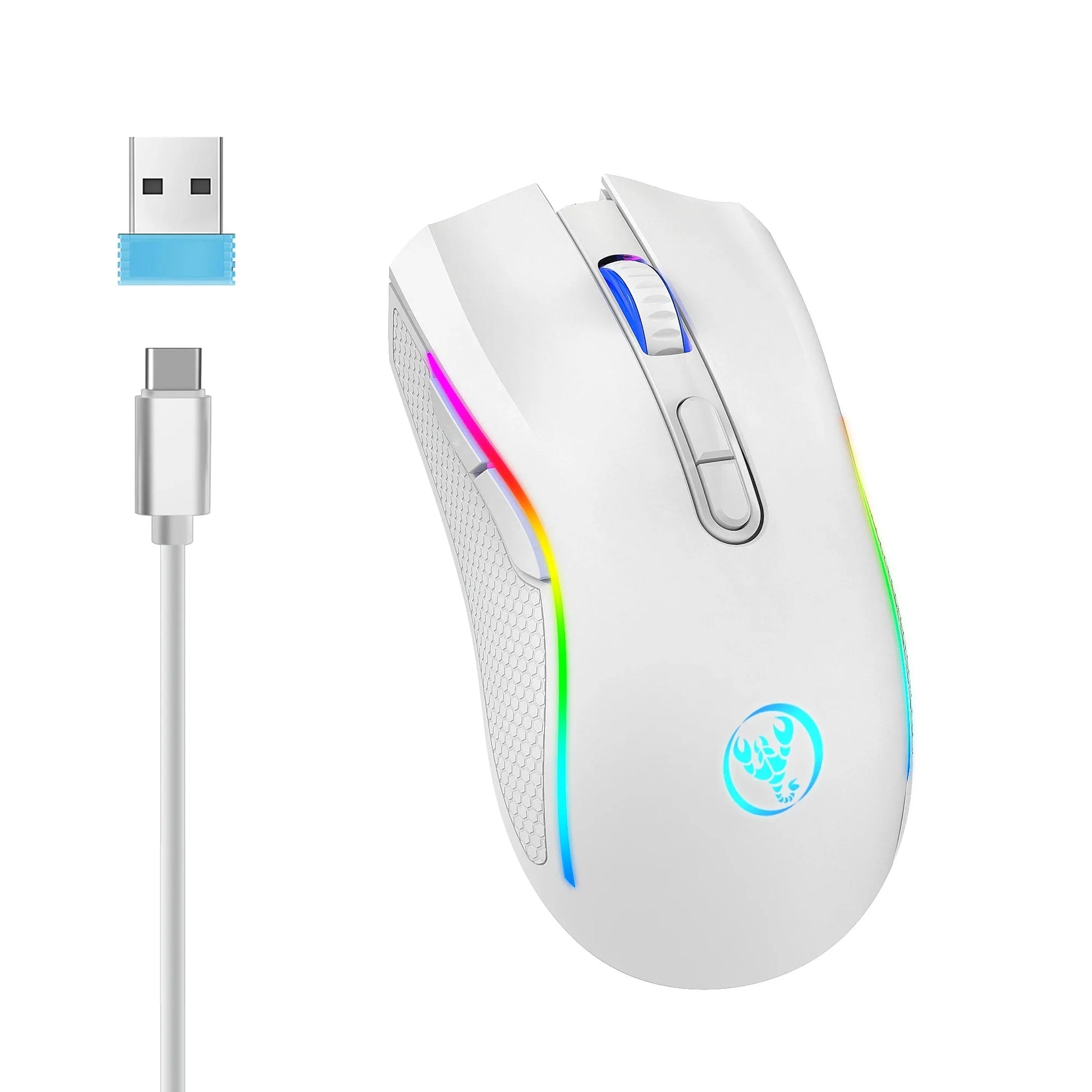 HXSJ T69 ergonomics Portable Cordless 2.4G Rgb Wireless gaming Mouse Laptop Computer Wireless Mouse for game pc Nevolta