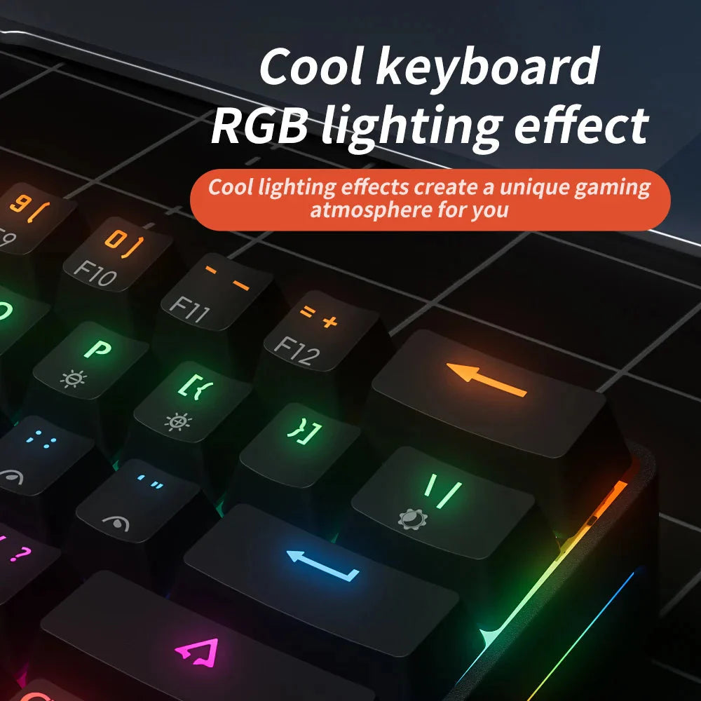 MUCAI MK61 USB Gaming Esports Mechanical Keyboard 61 Key Red Axis Wired Detachable Cable RGB Backlight Hot Swap Nevolta