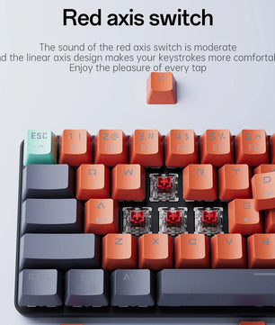 MUCAI MKA610 USB Mini Mechanical Gaming Wired Keyboard Red Switch 61 Key Gamer for Computer PC Laptop Detachable Cable Nevolta