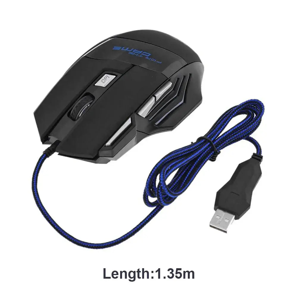 Wired Gaming Mouse – 7-Color RGB Backlight, Adjustable 5500 DPI Optical for PC & Desktop - Nevolta