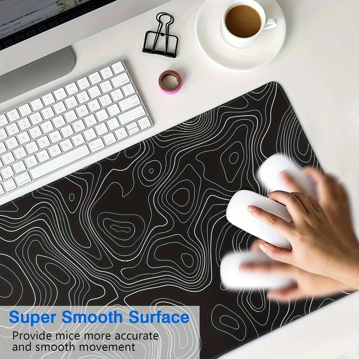 BLIKSEM Large Mouse Pad – Smooth Surface, Non-Slip Rubber Base - Nevolta