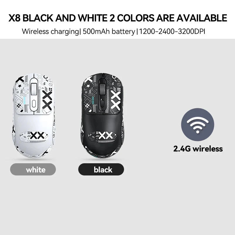 Warvank X8 Wireless Gaming Mouse 500mAh TYPE-C Rechargeable Office Mouse Suitable for Laptop Desktop Computers Nevolta