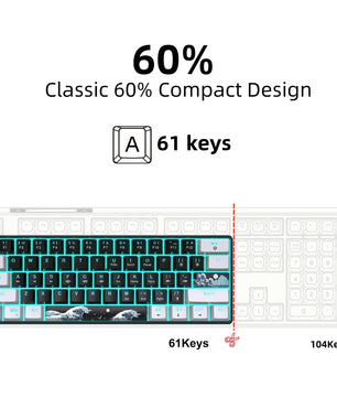 Mechanical Gaming Keyboard – Blue Clacky Switches, Compact Design - Nevolta