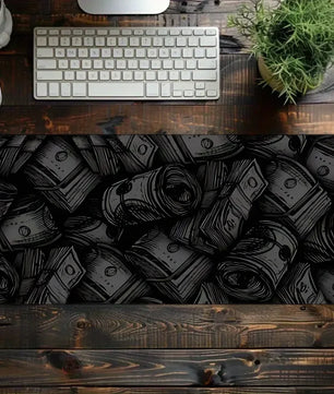 Black Banknote-Style Mouse Pad – Non-Slip 2mm Rubber Gaming & Office Mat - Nevolta