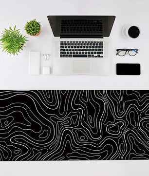 Gaming Mouse Pad Large Keyboard Pad – 31.5 x 11.8in Topographic Design - Nevolta