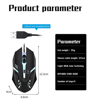 USB Wired Gaming Mouse – Ergonomic, RGB Backlit, High-Precision for PC & Laptop - Nevolta