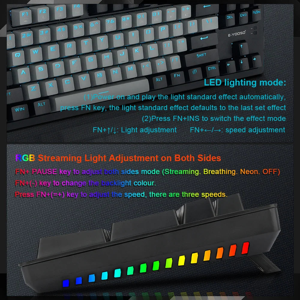 E-YOOSO K620 Mechanical Gaming Keyboard – 87-Key, Blue Switch, Backlit - Nevolta
